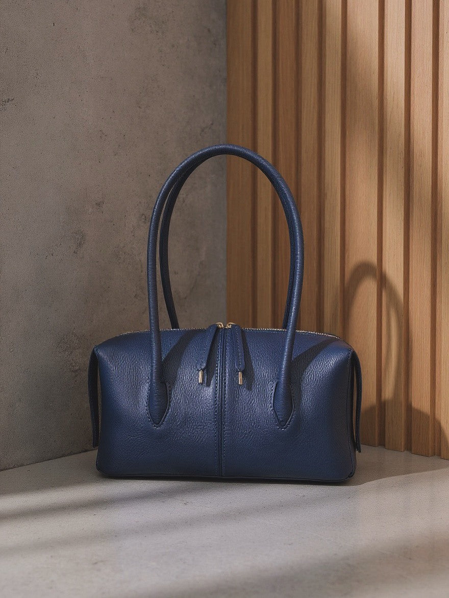 牛革シュリンク　横長ボストンバッグ【SOP005】