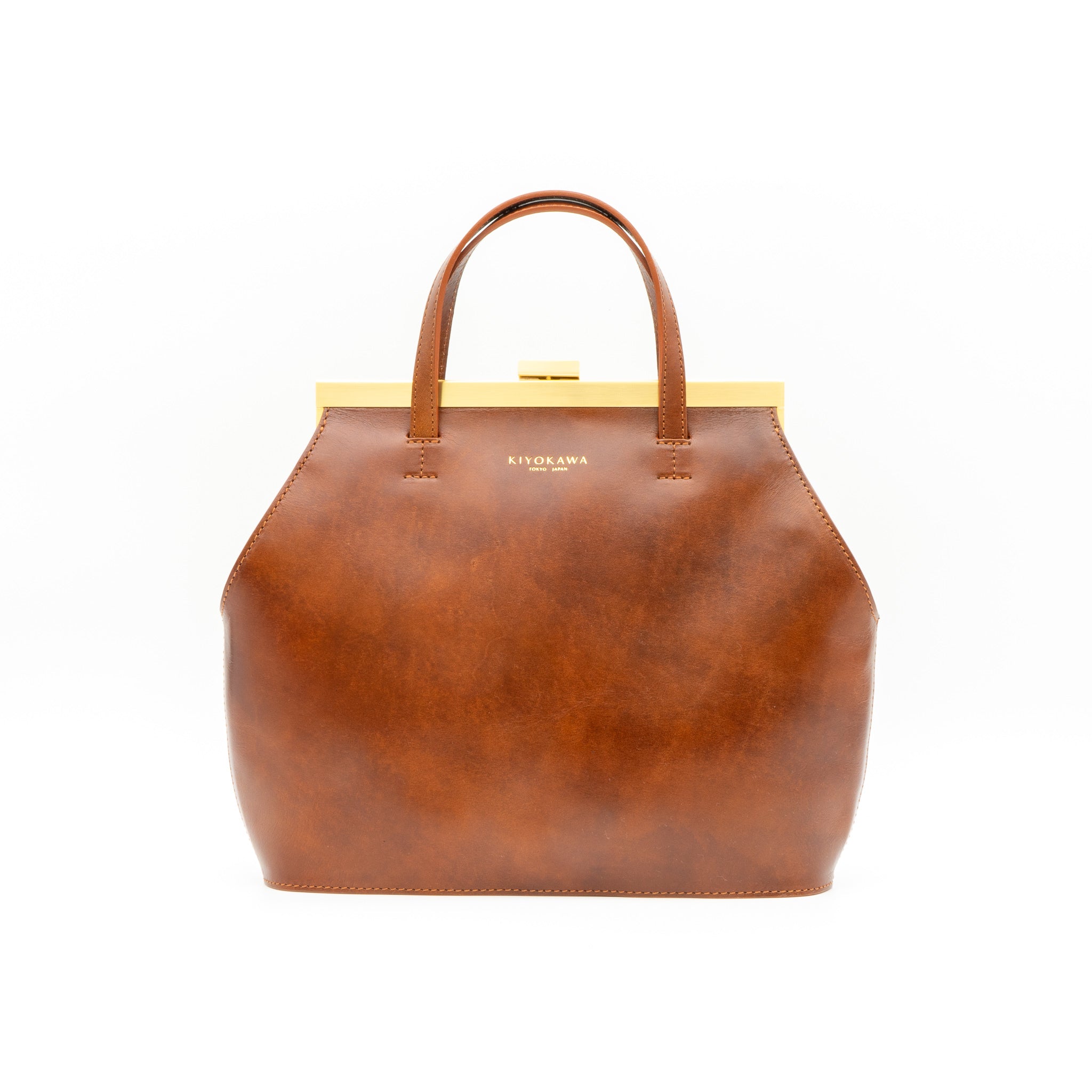 牛革ヌメ　口金ハンドバッグ【AUD003】