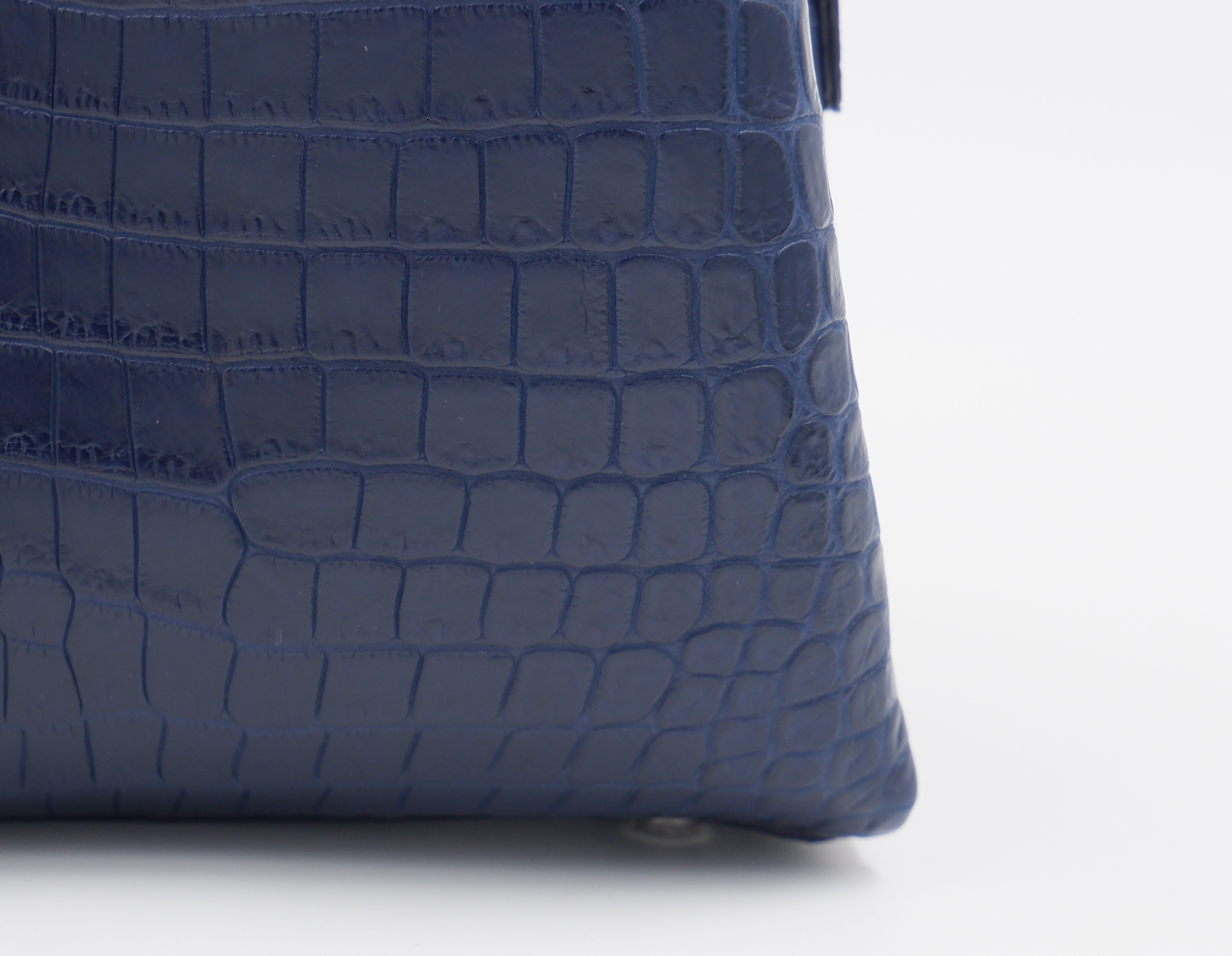 本藍染 クロコダイルラウンドファスナーウォレット