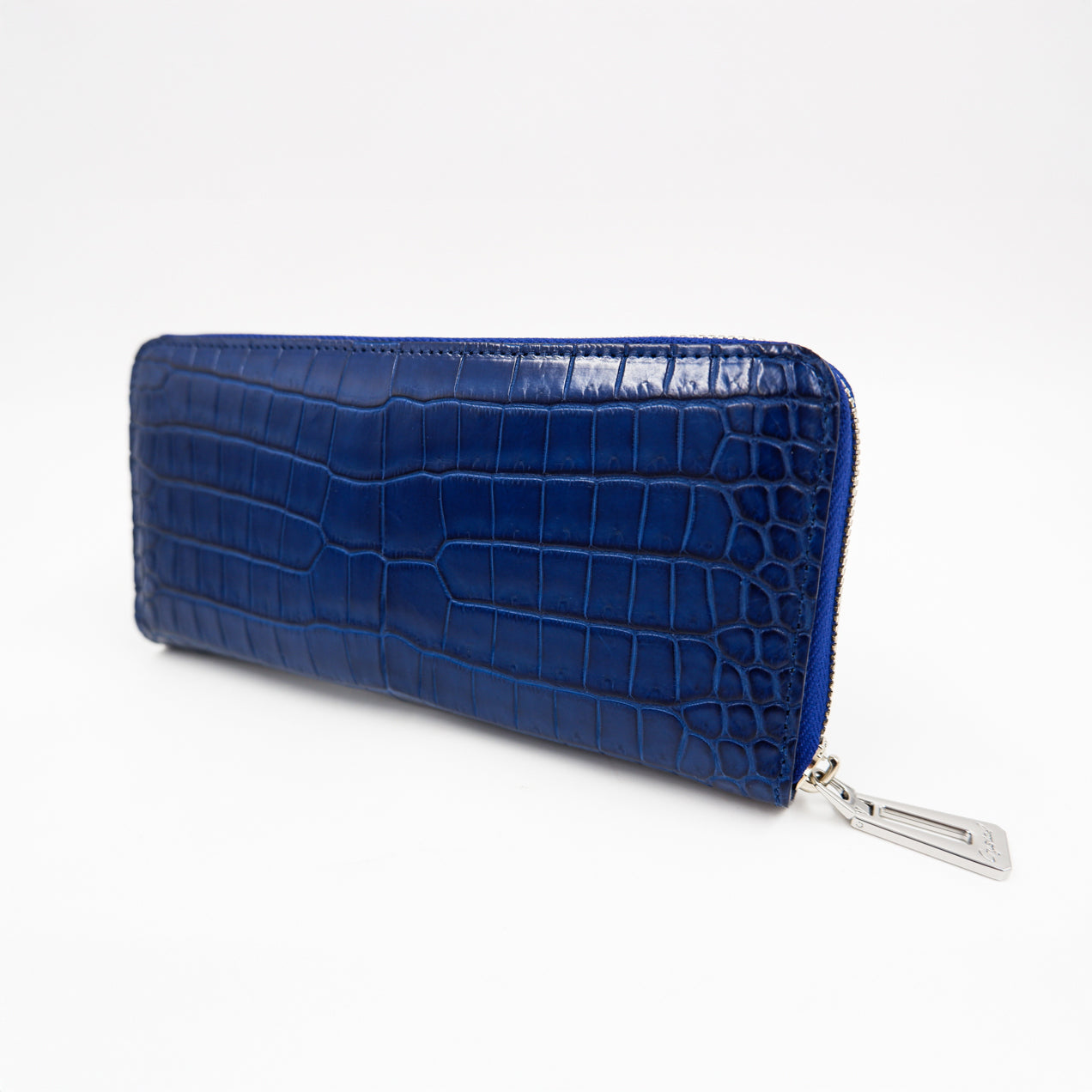 本藍染 クロコダイルラウンドファスナーウォレット